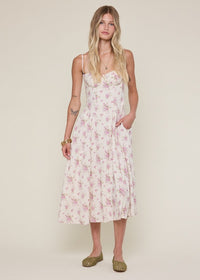 Odette Purple Floral Midi Dress