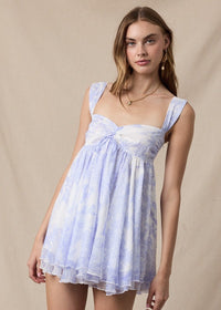 Ronda Lavender Chiffon Mini Dress