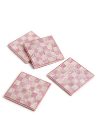 Pink Checkered Coaster