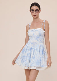 Haley Light Blue Tie Dress