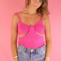 In Your Shoes Pink Cutout Top