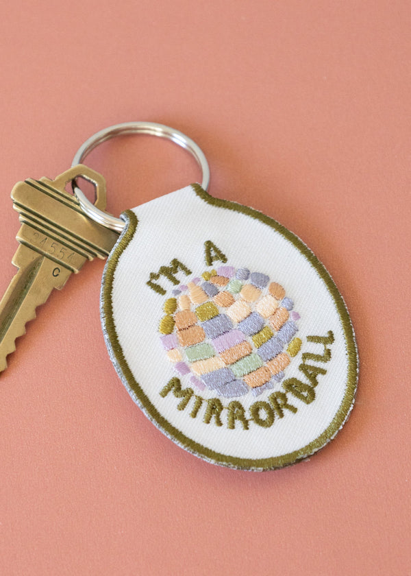 Mirrorball Embroidered Keychain