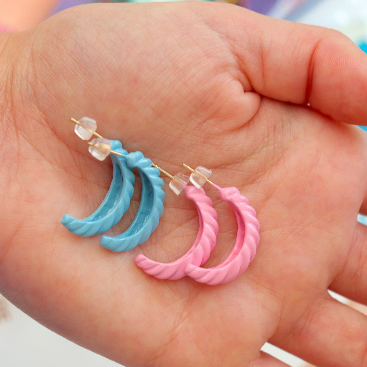 Spiraling Out Colored Earrings