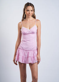 Trina Pink Gingham Mini Dress