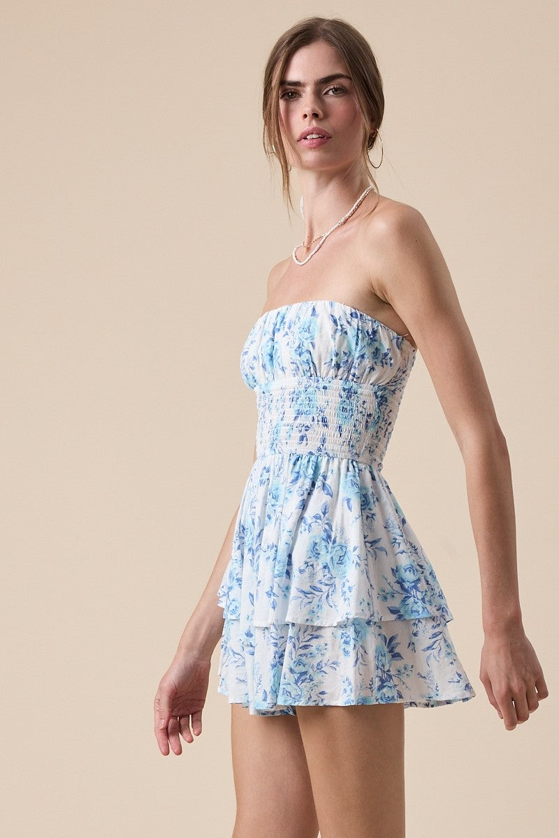 Suzie Blue Florals Romper