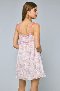 Agatha Pink Floral Mini Dress