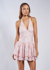 Zandra Pink Lace Mini Dress