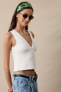 Miranda White Smocked Crop Top