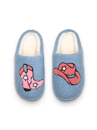 Blue Western Cowgirl Slippers