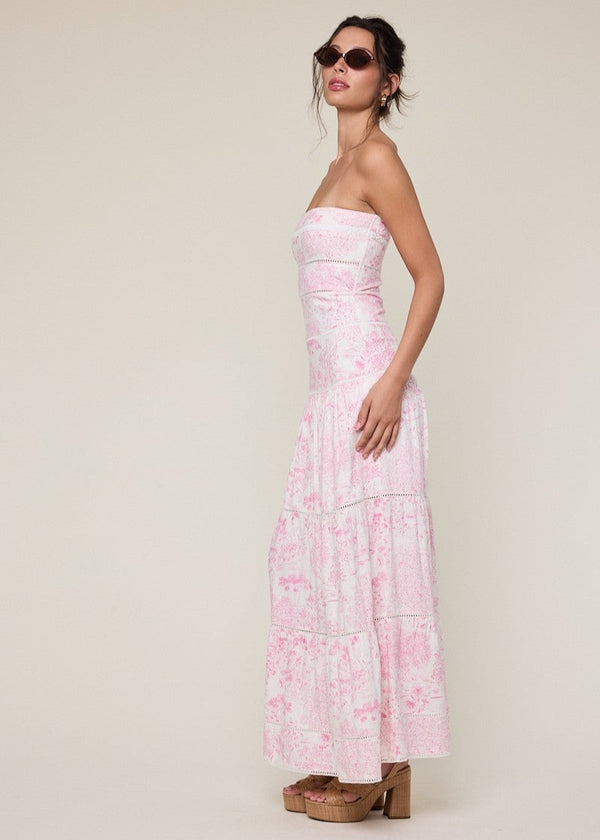 Dom Pink Strapless Maxi Dress