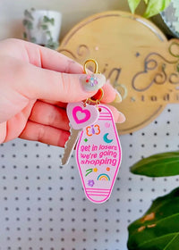 Get In Losers Pink Keychain