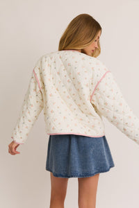 Drifting Away Pink Floral Quilted Jacket