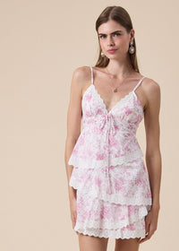 Carol Pink Floral Mini Dress