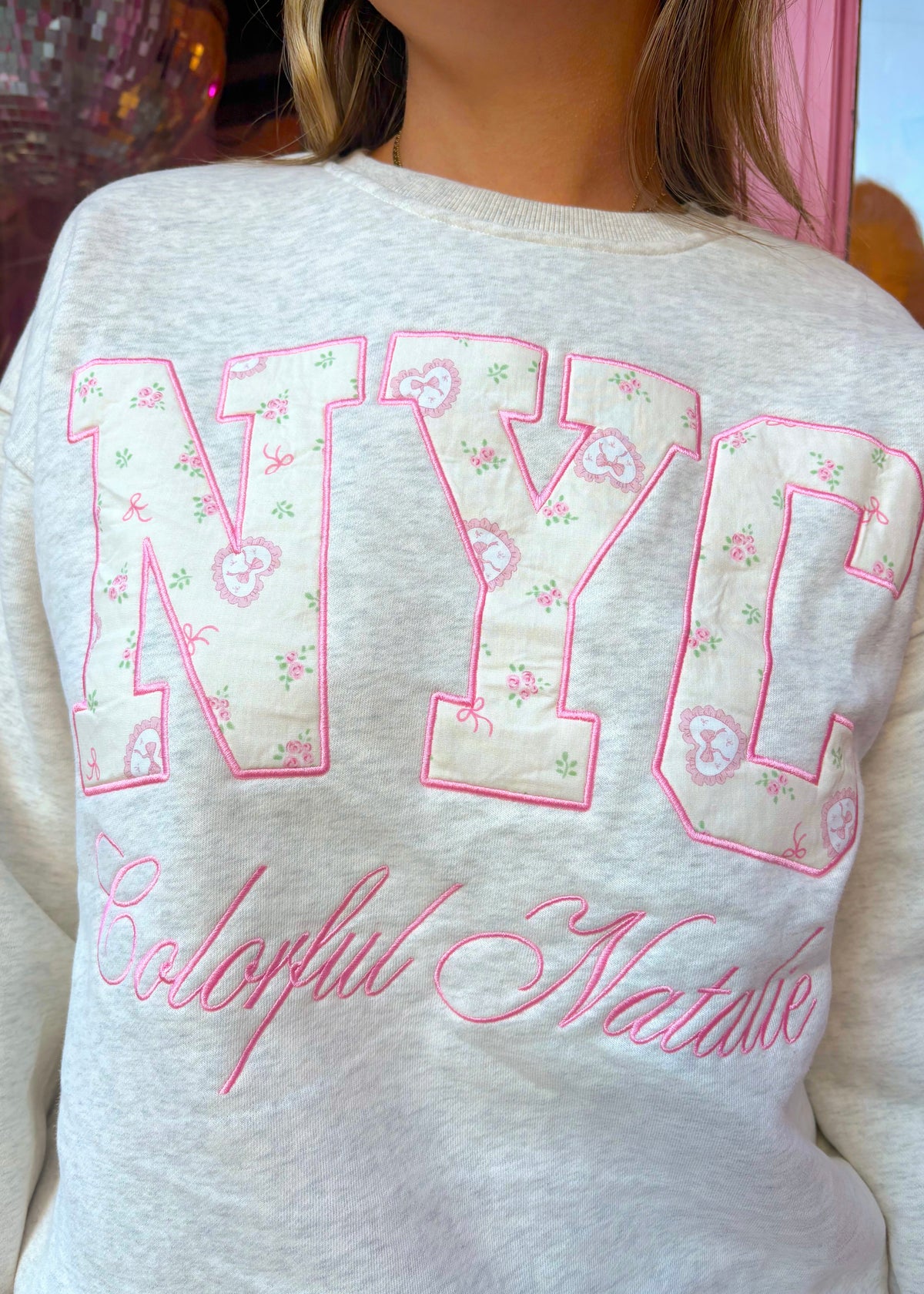 Preorder: Pink Coquette Bows NYC Crewneck