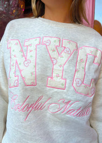 Preorder: Pink Coquette Bows NYC Crewneck
