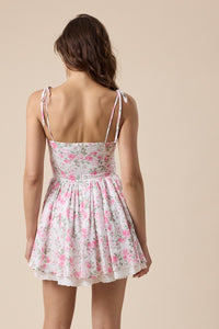 Haley Pink Vines Tie Dress