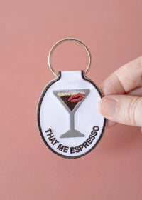 Me Espresso Embroidered Keychain