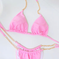Kenna Pink Chain Bikini Set