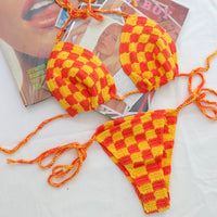 Kia Tangerine Crochet Handmade Bikini Set