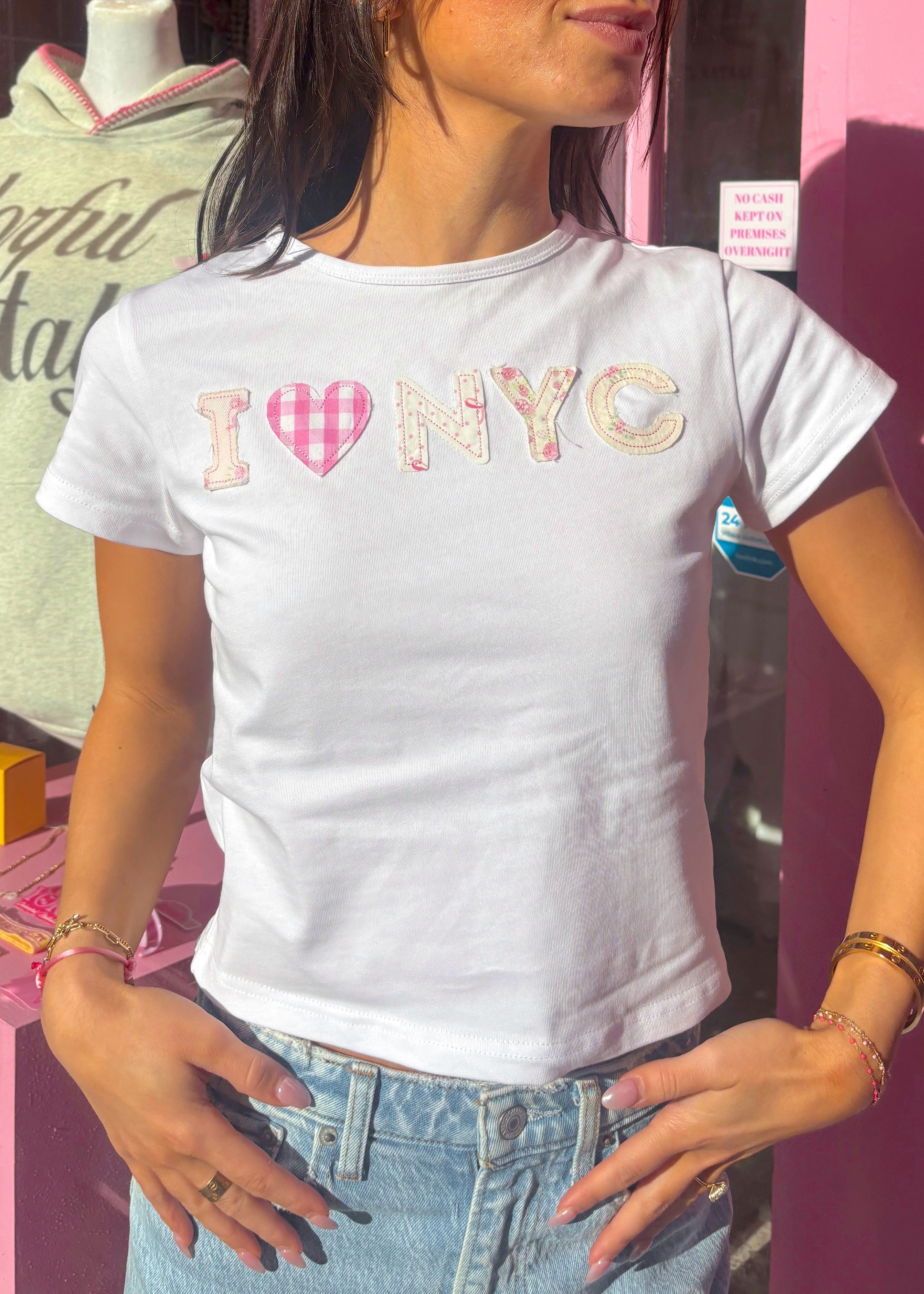 I Heart NYC White Baby Tee – Colorful Natalie