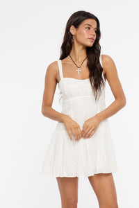 Indi White Eyelet Mini Dress
