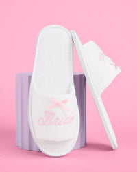 Bride Pink Bow Slippers