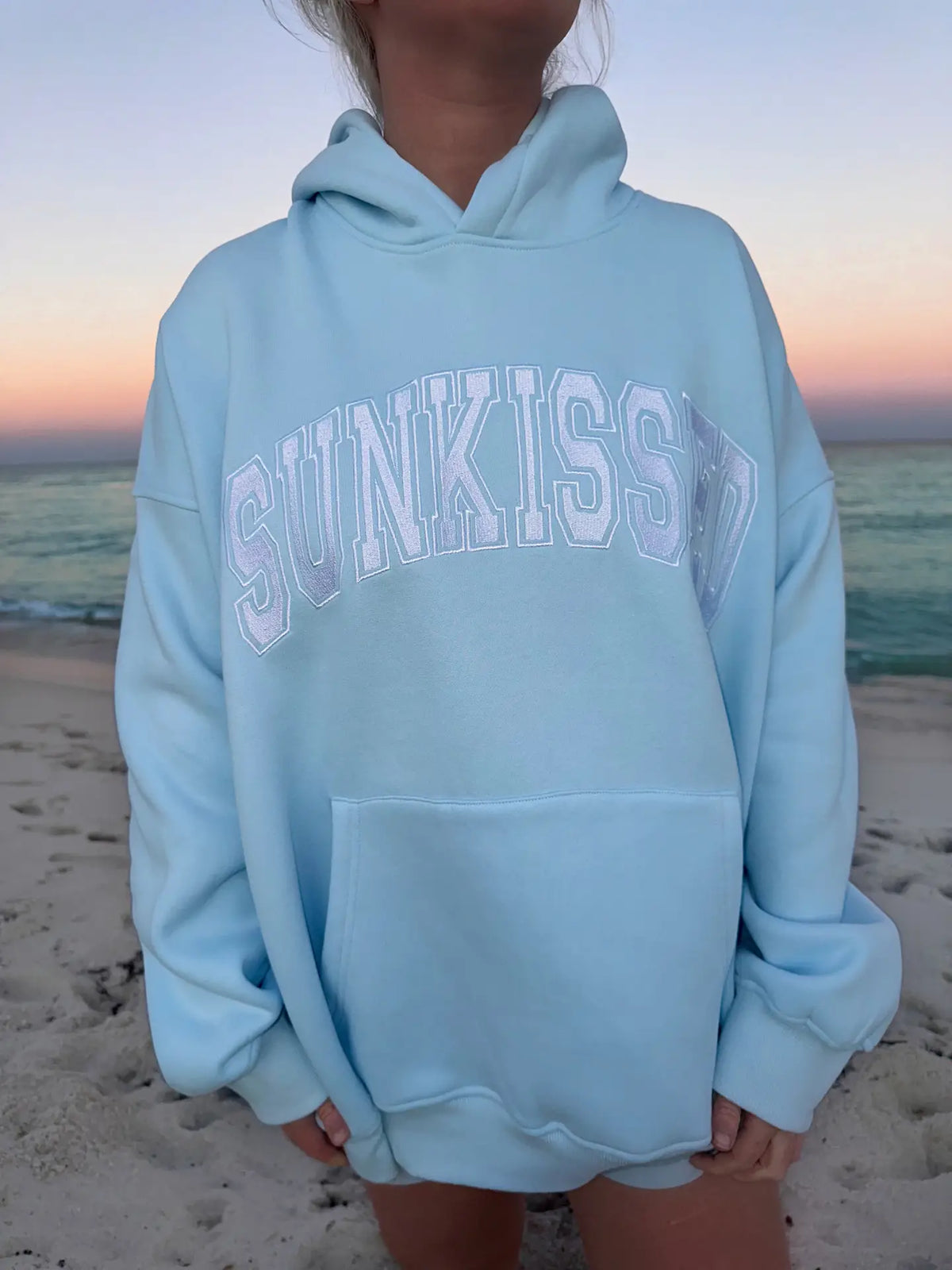 Sunkissed Blue Embroidered Hoodie