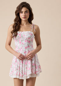 Haley Pink Vines Tie Dress