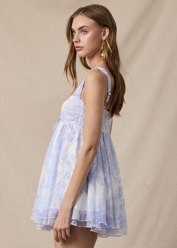 Ronda Lavender Chiffon Mini Dress