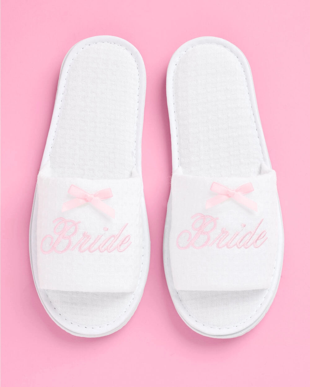 Bride Pink Bow Slippers