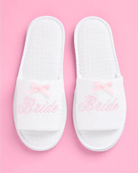 Bride Pink Bow Slippers