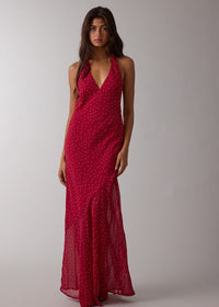 Mina Red Polka Dot Maxi Dress