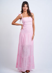 Dom Pink Tiered Maxi Dress