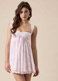 Ronda Pink Floral Mini Dress