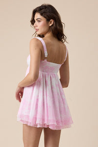 Ronda Orchard Chiffon Mini Dress