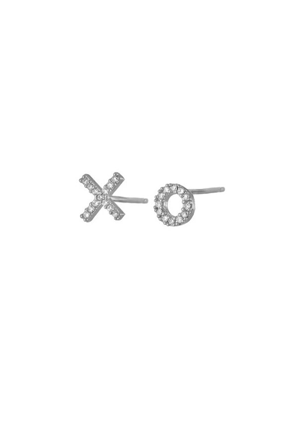 XO Sterling Silver Pavé Studs