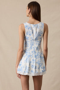 Menorca Blue Floral Mini Dress