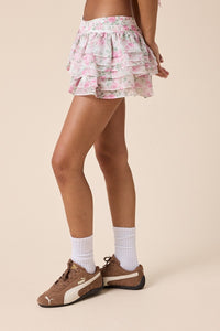 Marks Pink Floral Mini Skirt