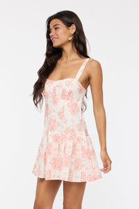 Indi Orange Floral Mini Dress