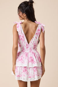 Constance Pink Lace Mini Dress