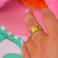 Pastel Smiley Ring