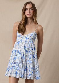 Everly Blue Palms Mini Dress