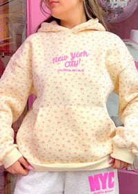 New York City Yellow Floral Hoodie