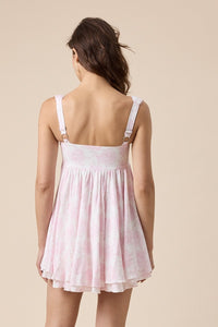 Ronda Pink Floral Mini Dress