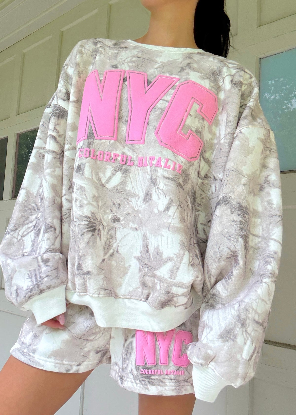 Preorder: NYC Camo Puff Print Front Crewneck