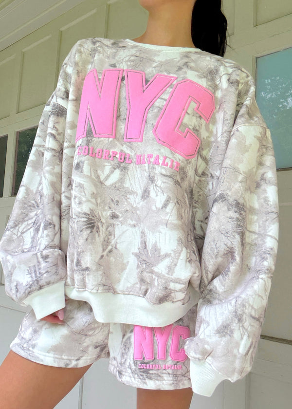 Preorder: NYC Camo Puff Print Front Crewneck