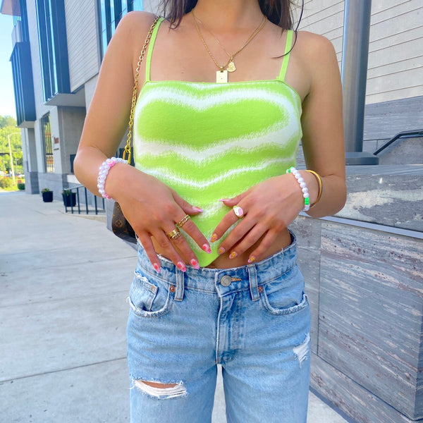 Knit Valentine Crop Lime