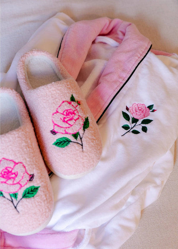 Pink Roses Slippers