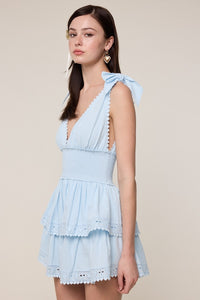 Constance Blue Tie Strap Mini Dress