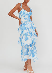 Blue Season Floral Tiered Maxi Dress